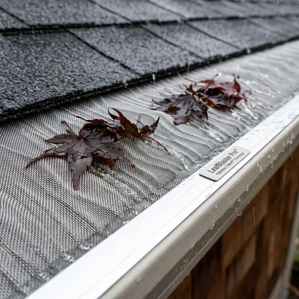 LeafBlaster Pro stainless steel micro-mesh gutter guard installation