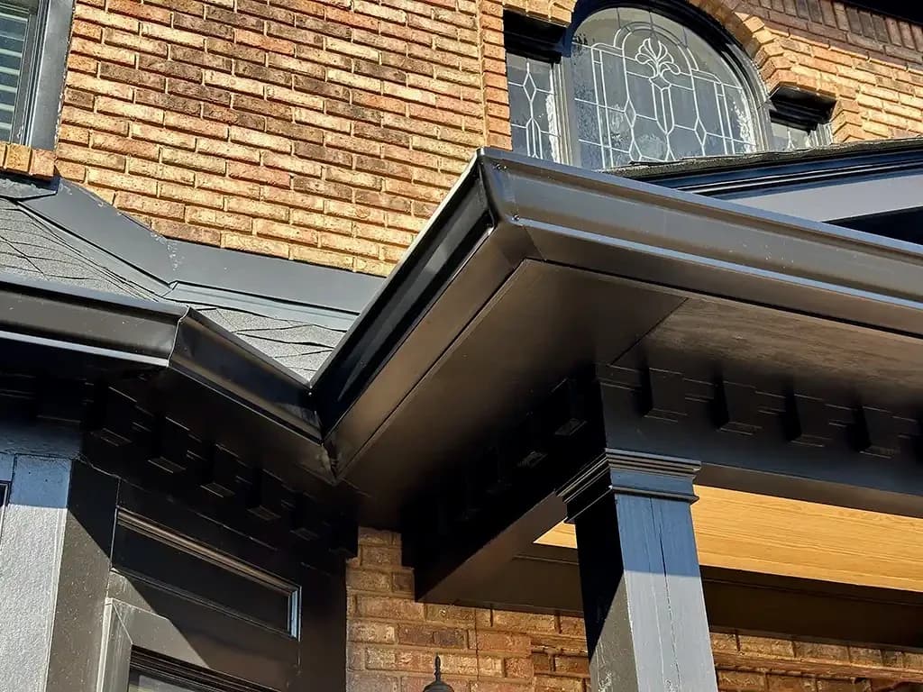 Gutter repair corner sealing close-up