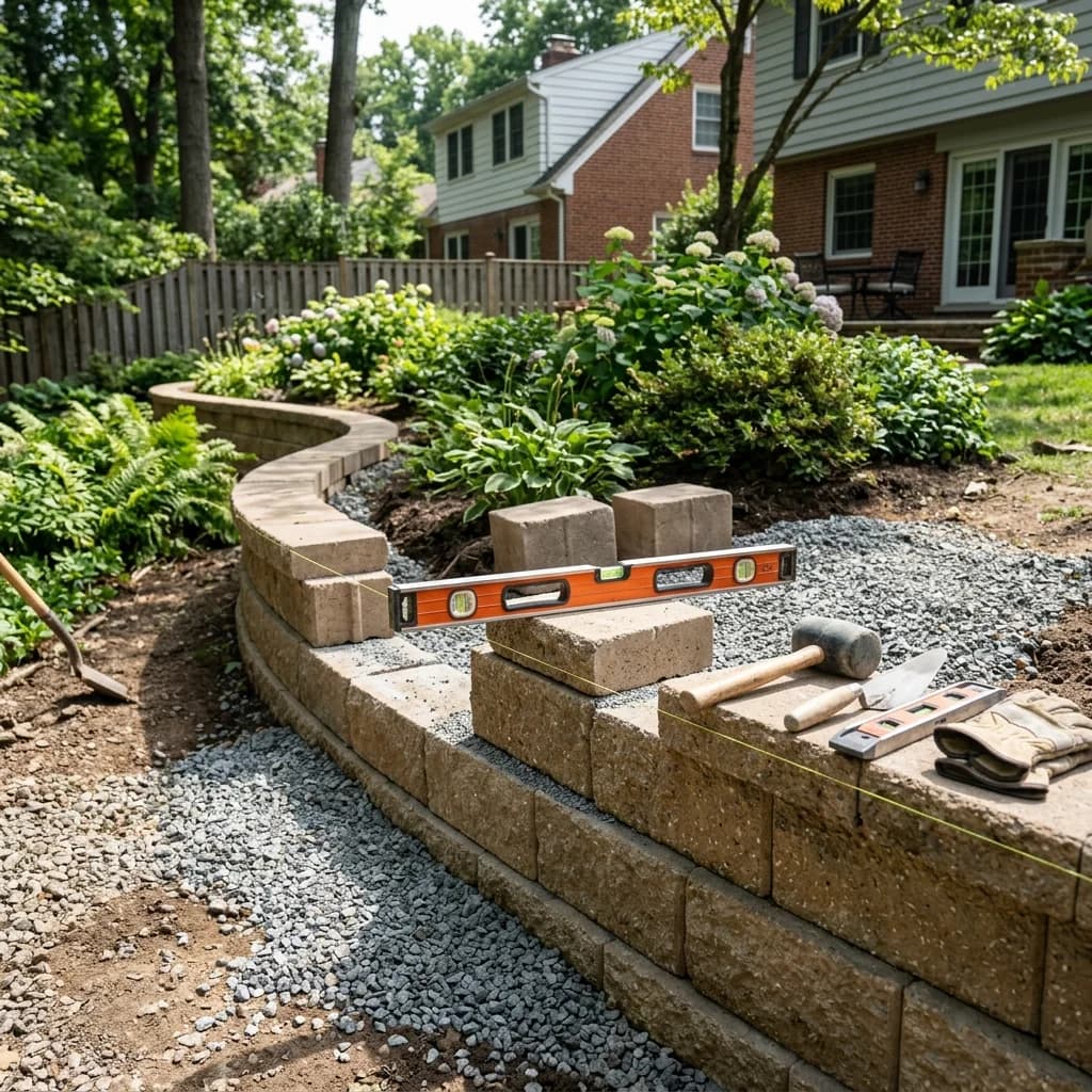 Structural retaining wall repair and drainage restoration in Birmingham