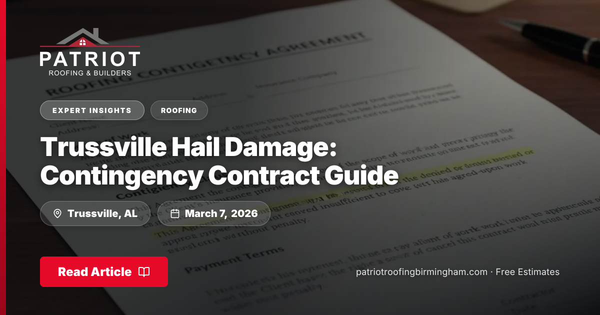 Trussville Hail Storm Damage & Contingency Contracts | Patriot Roofing ...
